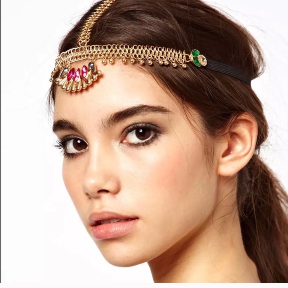 Top shop head band rhinestone crown boho